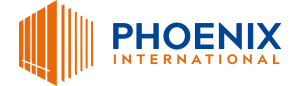 Logo di Phoenix International, azienda specializzata in vendita e noleggio di container e monoblocchi.